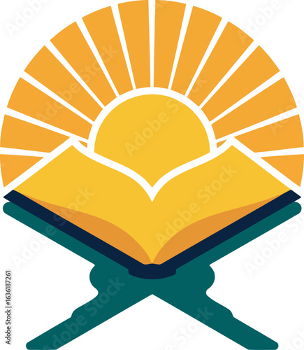 Islamic holy book quran sun rise symbol
