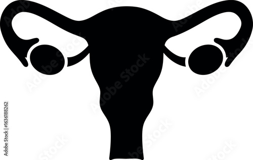 Female reproductive system silhouette icon