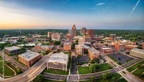 exploring overland park a captivating aerial view of the city s architecture and skyline in the midwestern state of kansas