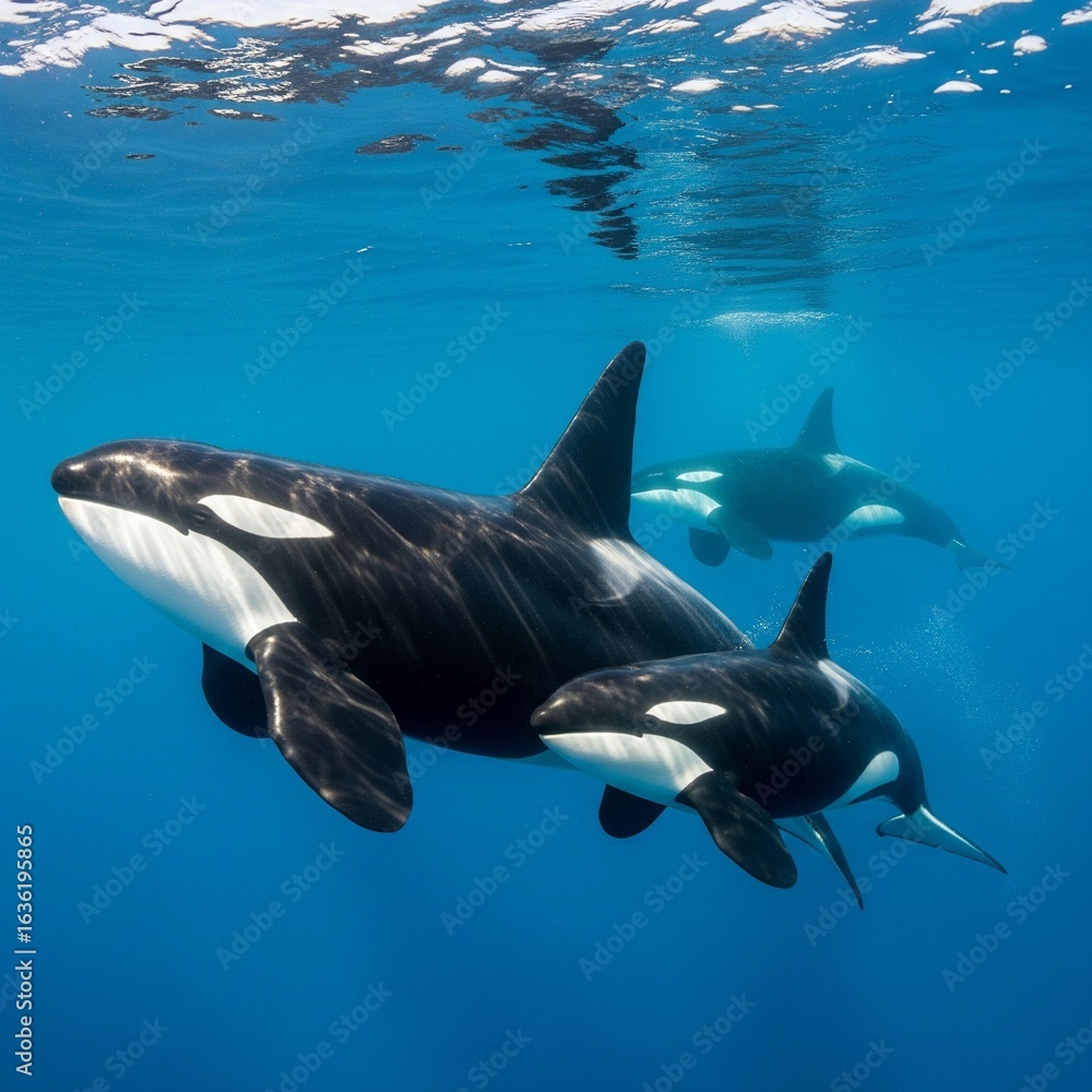 Naklejka premium orca whale in the sea