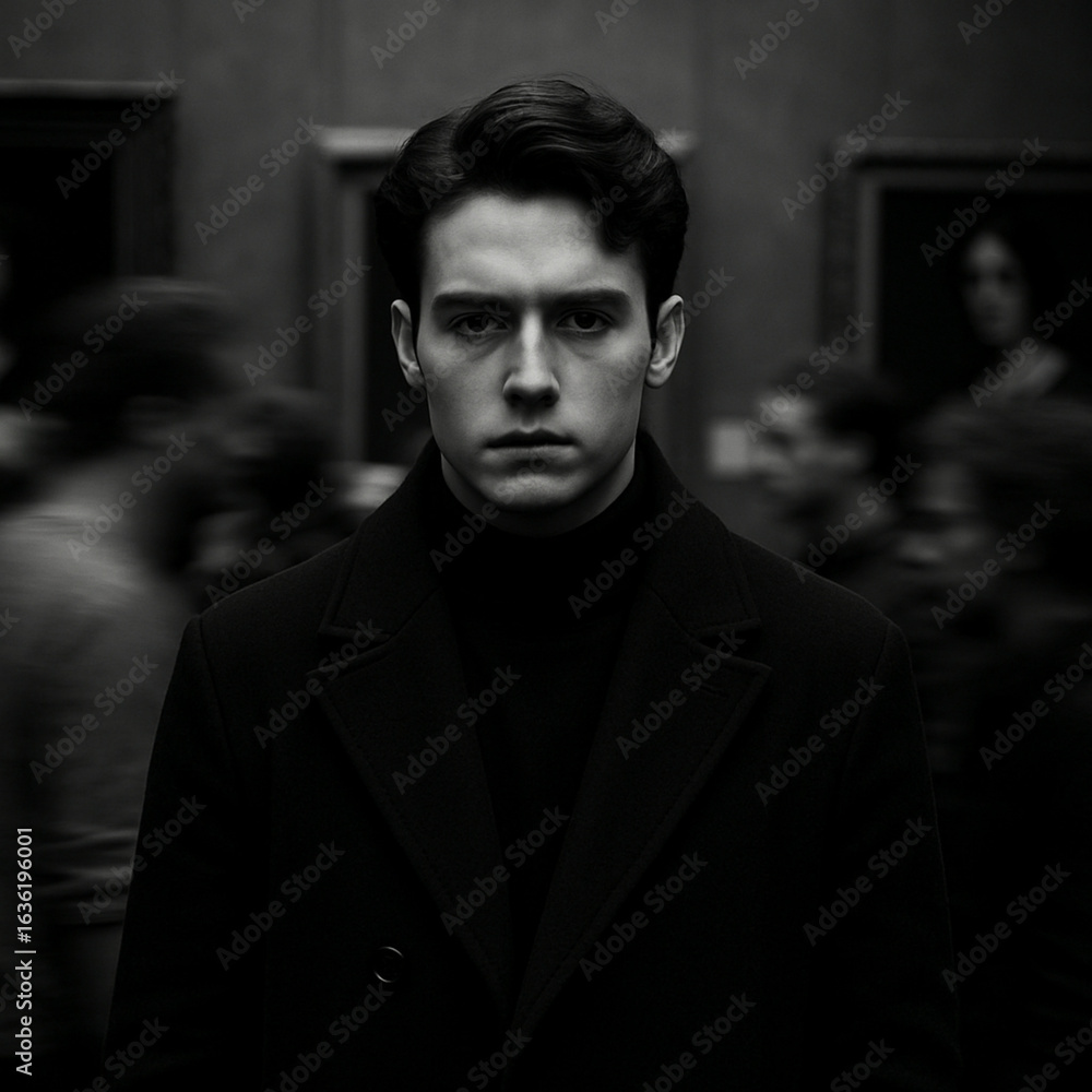 Obraz premium portrait of a young man in black and white