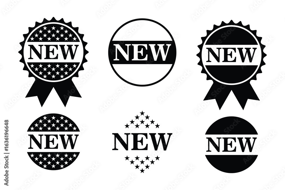 Obraz premium new writing label vector design set