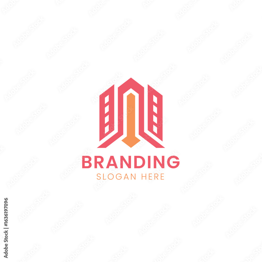 Fototapeta premium Modern residential and commercial real estate logo. 