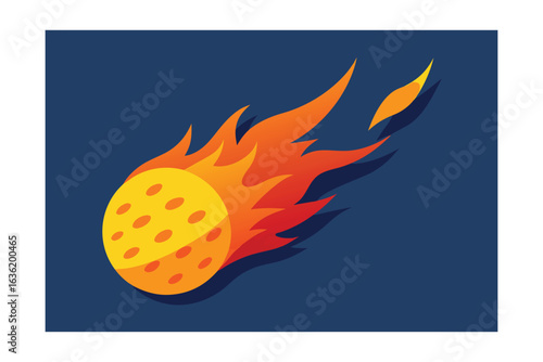 Flaming Padel Ball Against a Sunset Court