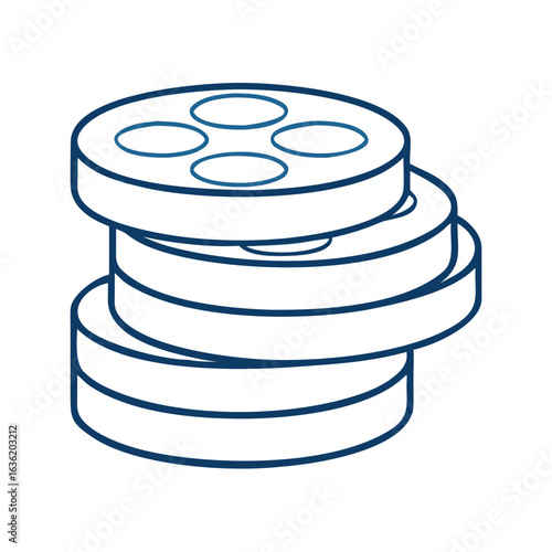 Film reel stack symbolizing cinematic history and creativity for filmmakers, educators, and art lovers