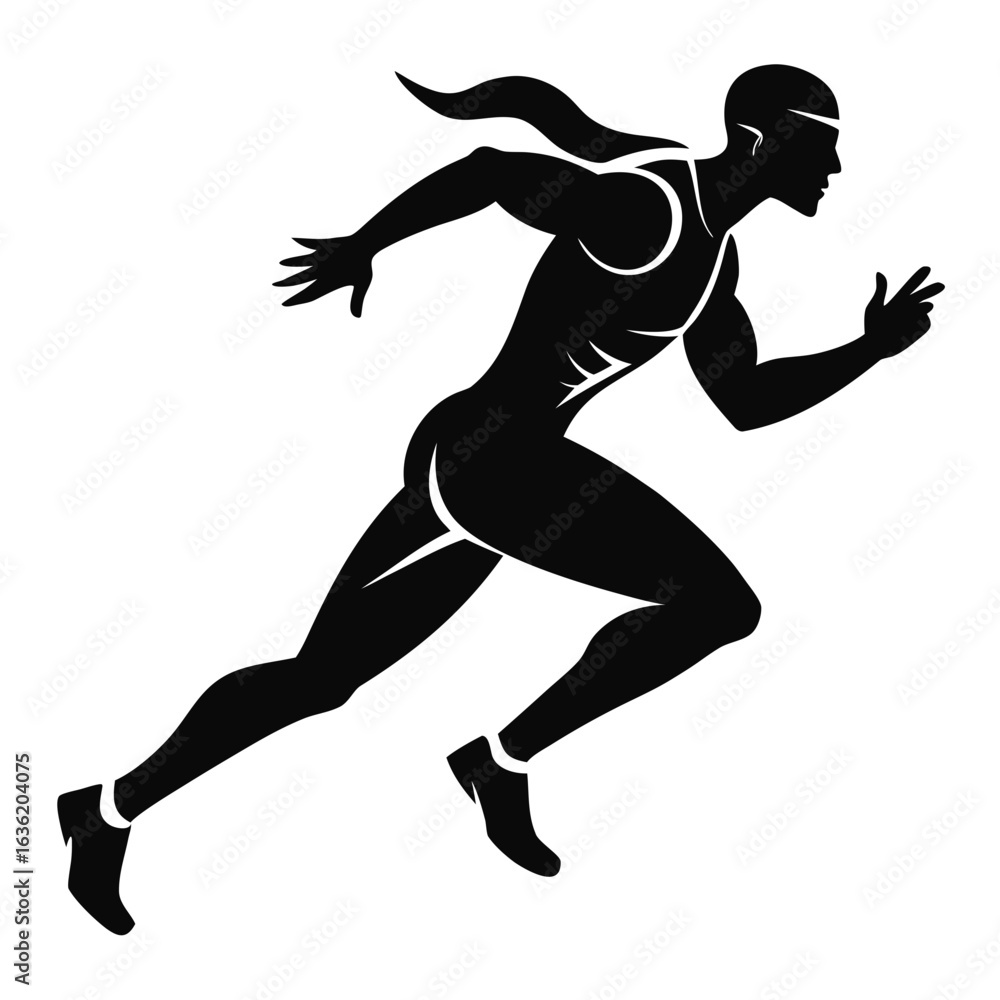 Obraz premium running man silhouette