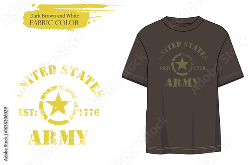 USA Army print T shirt graphics, Retro urban style grunge  drawing, Army est. 1776 T-Shirt, Military Green t shirt prints.eps8