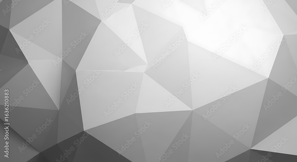Obraz premium Abstract Geometric Polygon Composition with Varying Shades of Gray and White