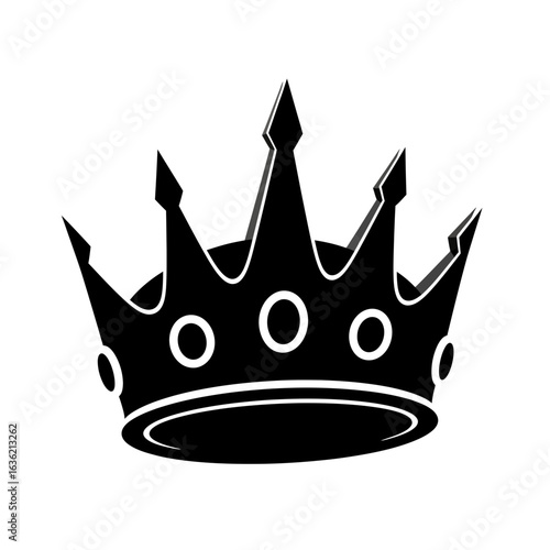 3D Royal Crown Silhouette: Elegant Icon for Royalty, Authority & Success