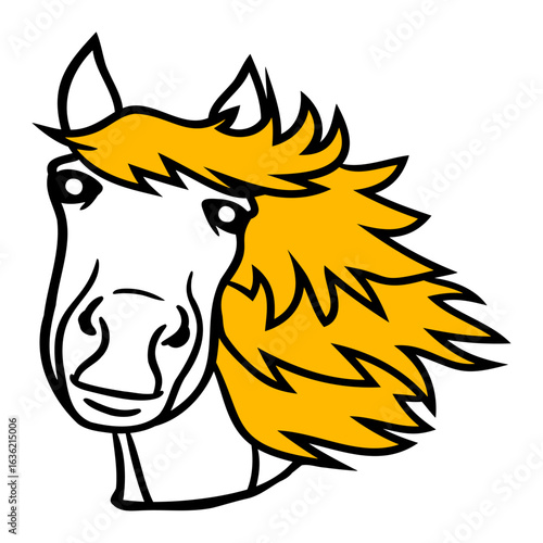 Horse Sweet Pony Foal Long Hair Cute Cartoon Fun