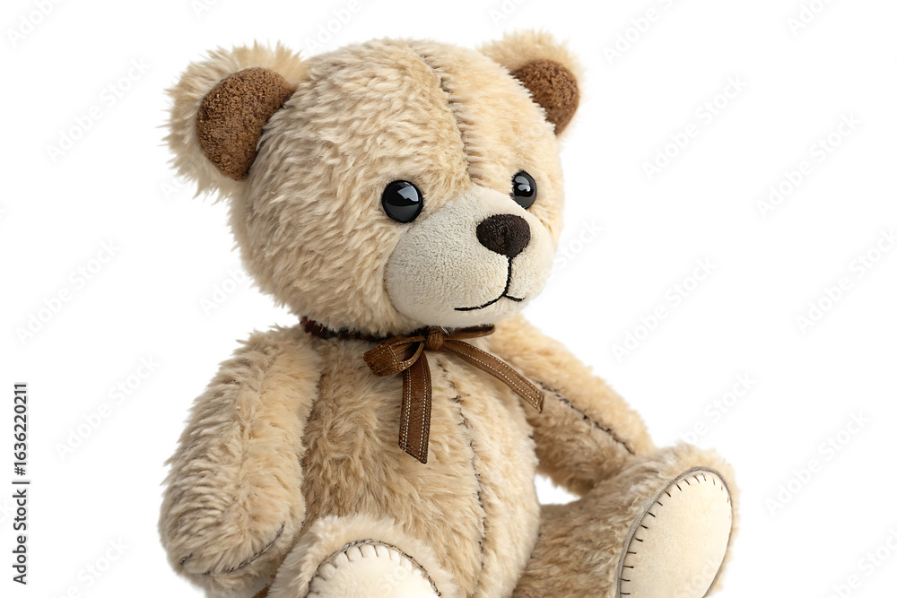 Obraz premium Timeless Teddy Bear Doll - Adorable Classic Plush Toy Isolated On AI generated by PNG