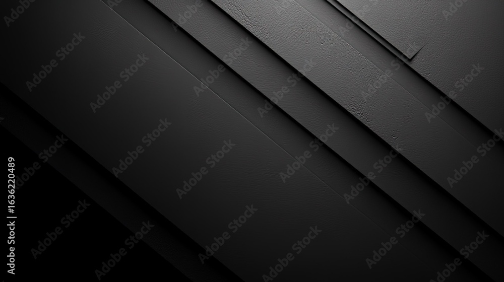 Dark Geometric Abstract Background with Overlapping Black Panels and Textured Surfaces Dark Geometric Abstract Background with Overlapping Black Panels and Textured Surfaces