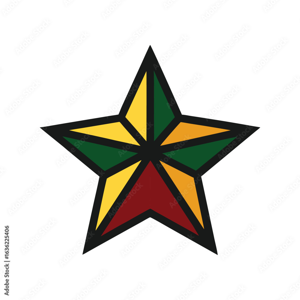 Obraz premium star topper with black outline on white background