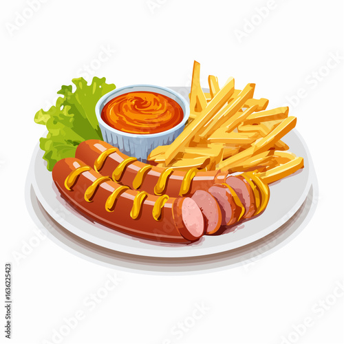 Currywurst mit Pommes