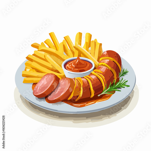 Currywurst mit Pommes