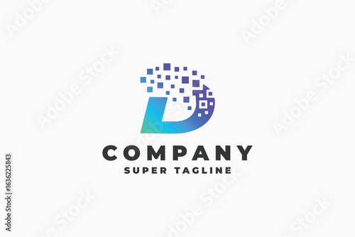 Pixelated D Letter Logo

