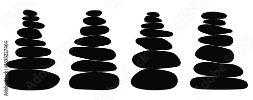 Stacked balancing stones symbolizing peace, harmony, and meditation for modern design projects