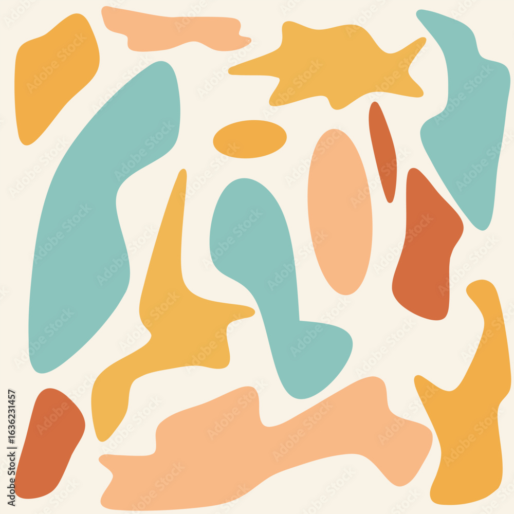 Obraz premium Flowing pastel organic shape background