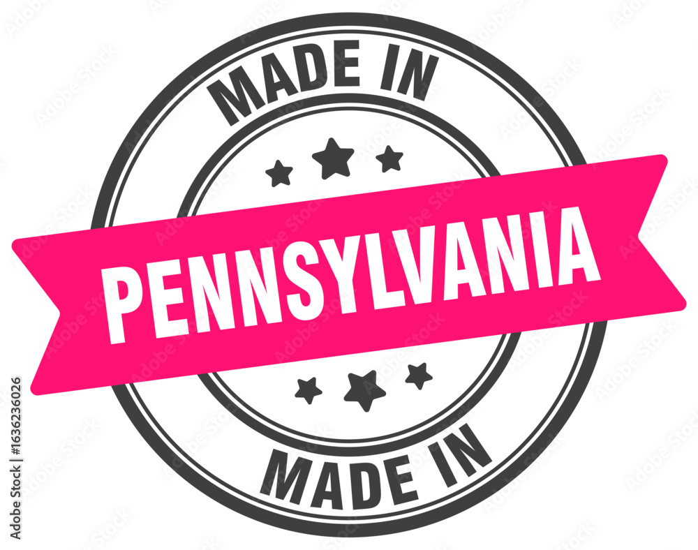 Fototapeta premium Made in Pennsylvania round sign. Made in Pennsylvania stamp.