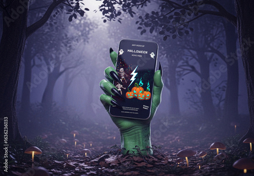 Halloween Themed Mobile Phone Mockup