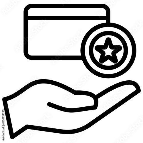 Retail Loyalty Program  line icon