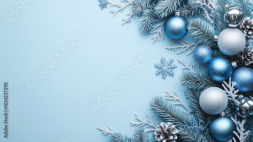 blue and silver decoration for chirstmas