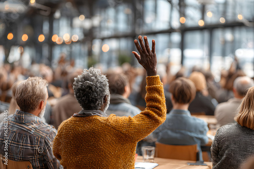 Wallpaper Mural Engaged Audience at Neighborhood Meeting: Community Group Discussing Local Issues in City Hall Event Torontodigital.ca