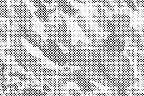 Abstract halftone seamless camouflage pattern. Monochrome camo with pixel effect. Modern sporty background for jersey design. Vector Format Illustration