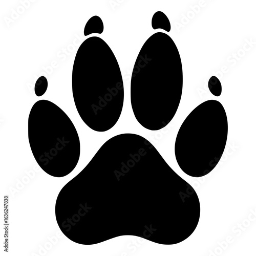 Canine paw print vector illustration silhouette