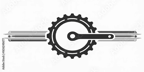 A solitary metallic gear is turned by a key in a keyhole, symbolizing a complex mechanical concept