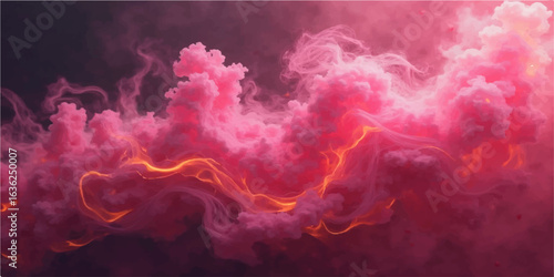 Fiery red smoke swirls like a celestial cloud, creating an abstract, hot, dark textured background with an artistic flame design