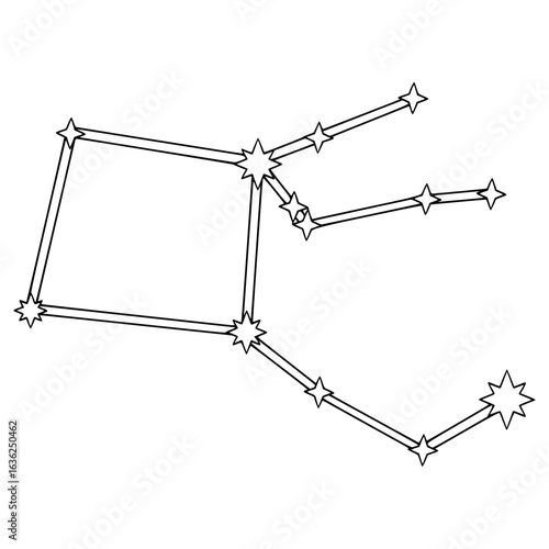 Pegasus constellation illustration hand drawn outline vector