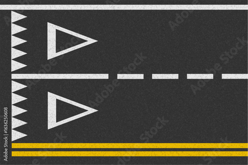 asphalt road for transport with markings stock cartoon vector illustration