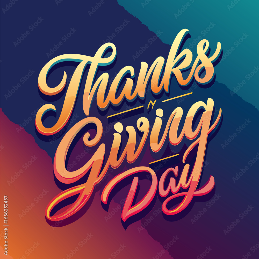 Obraz premium A vector of Thanks giving day typography design Art & Illustration