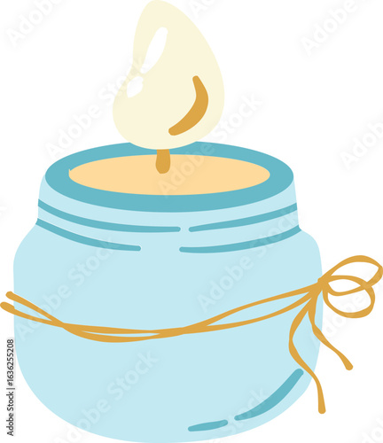 taper with ribbon and bow in a cute vector illustration style