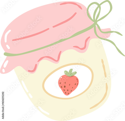 strawberry jam, vector illustration 