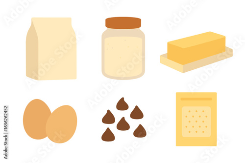 Cooking ingredients arranged on a clean surface for baking delicious treats at home