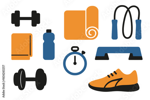 Fitness equipment and workout accessories for effective training sessions at home or gym