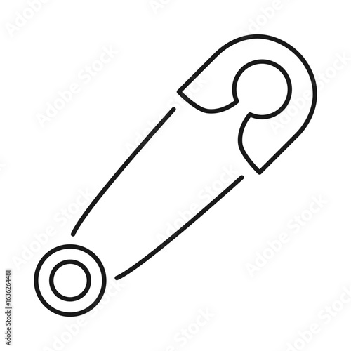 Safety pin line vector icon