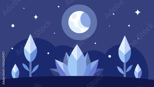 crystal moonlight birthday with glowing star flowers