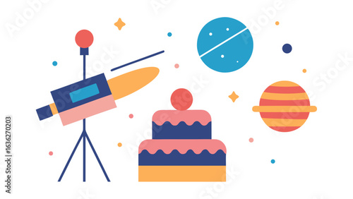 Stargazer Birthday Observatory with Telescope Shadows
