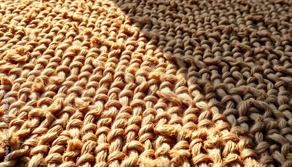 Obraz premium Intricate woven rug detail, sunlight illuminating fibers, house, weave