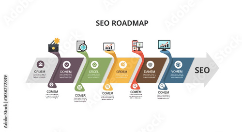 Search Engine Optimization Roadmap Presentation with Business Development Stages