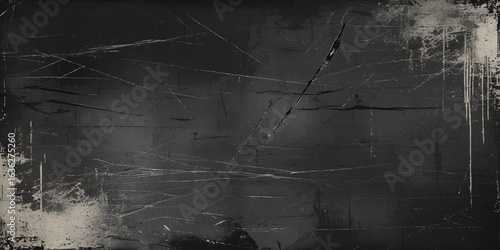 Abstract texture of grunge brush strokes with rough black scratches and parchment-like appearance with a beige or light brown tone, marked by scratches, splatters, and faint lines vector background.