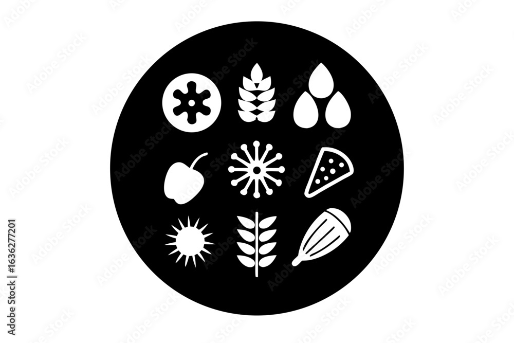 Obraz premium Vector illusion of food icon 