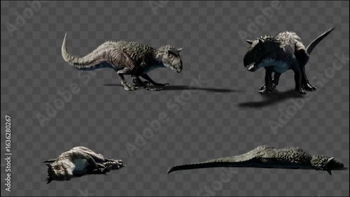 Indotaurus Dinosaur on Green Screen – Realistic Prehistoric Creature VFX