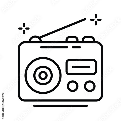 Check out this linear icon of classic radio speaker