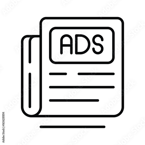 Easy to edit outline icon for breaking news ads