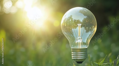 Light Bulb Idea Sparking Green Energy Revolution with Nature's Light