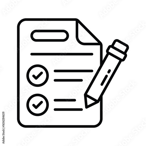 Handy outline icon for a customer insight survey form